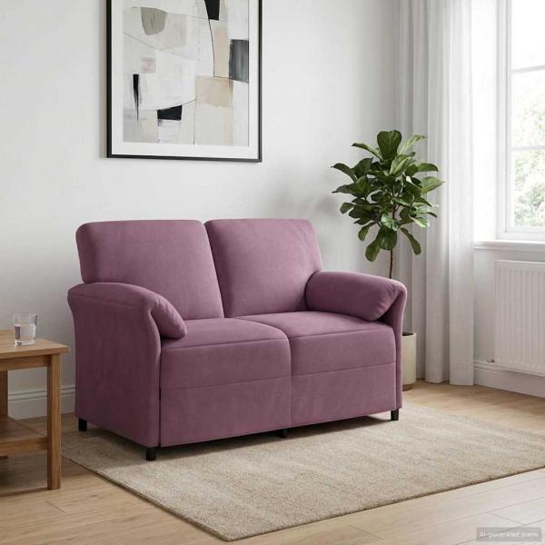 ARDEBO.de - 2-Sitzer Sofa Lila 138 x 83 x 95 cm Samt