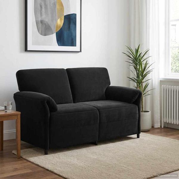 ARDEBO.de - 2-Sitzer Sofa Schwarz 158 x 83 x 95 cm Samt