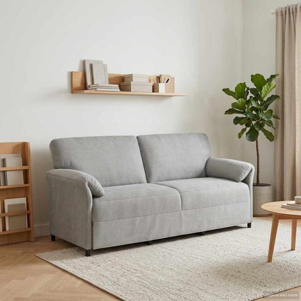 ARDEBO.de - 3-Sitzer-Sofa Hellgrau 198 x 83 x 95 cm Samt