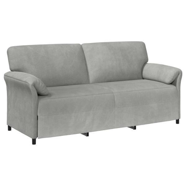 3-Sitzer-Sofa Hellgrau 198 x 83 x 95 cm Samt