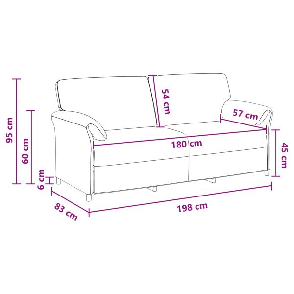 3-Sitzer-Sofa Lila 198 x 83 x 95 cm Samt
