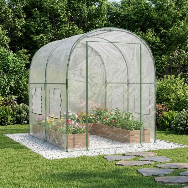 ARDEBO.de - Gewächshaus mit Rahmen 160 x 200 x 192,5 cm PVC Transparent