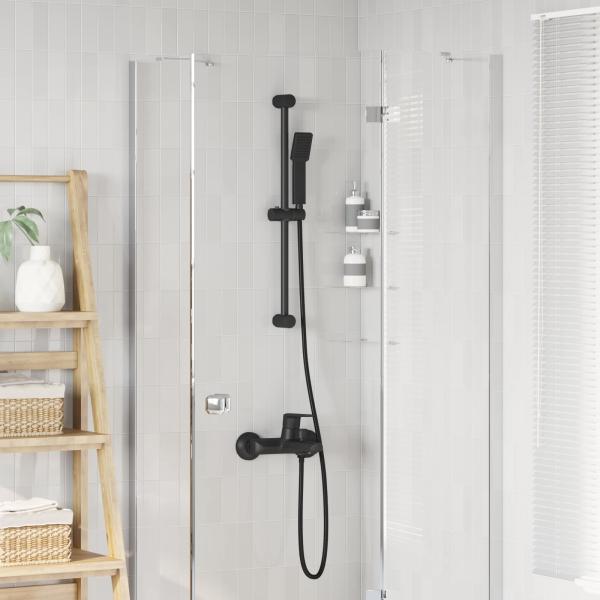 ARDEBO.de - Duschsystem-Set Schwarz 70 cm Edelstahl