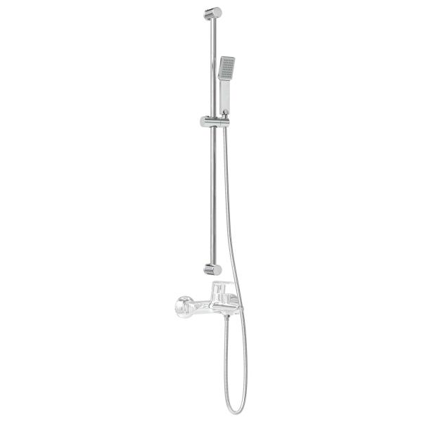 Duschsystem-Set Chrom 100 cm Edelstahl