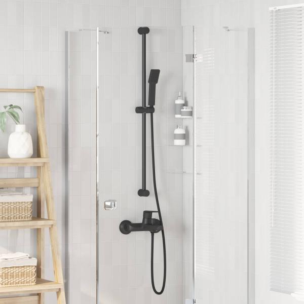 ARDEBO.de - Duschsystem-Set Schwarz 100 cm Edelstahl