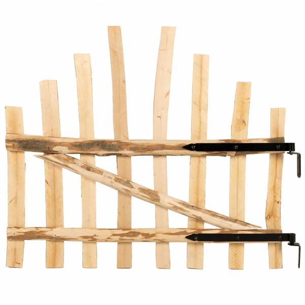 Bogenzauntor 100 x 90 cm Imprägniertes Haselholz Natur