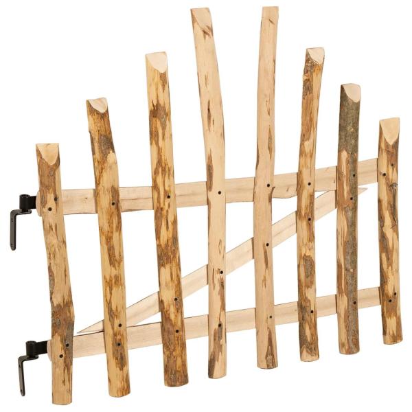 Bogenzauntor 100 x 90 cm Imprägniertes Haselholz Natur