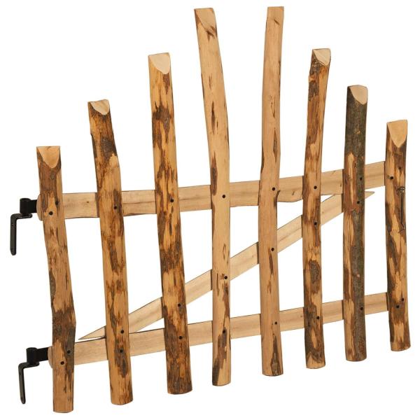 Bogenzauntor 100 x 90 cm Imprägniertes Haselholz Braun