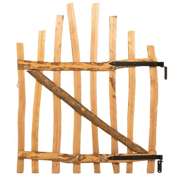 Bogenzauntor 100 x 120 cm Imprägniertes Haselholz Braun