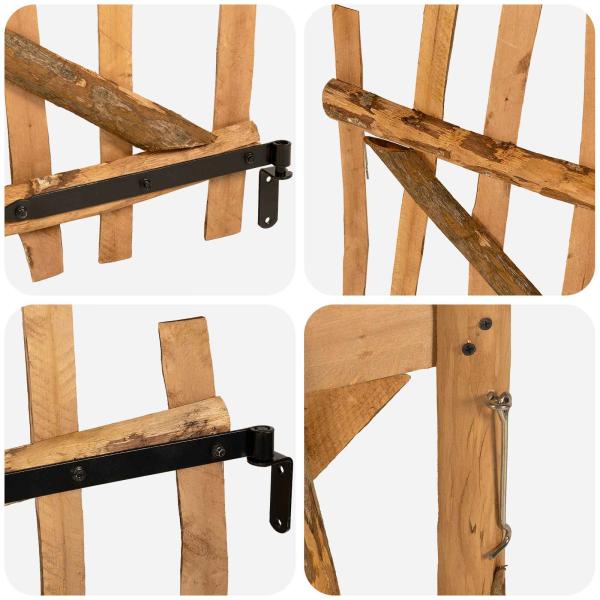 Bogenzauntor 100 x 120 cm Imprägniertes Haselholz Braun