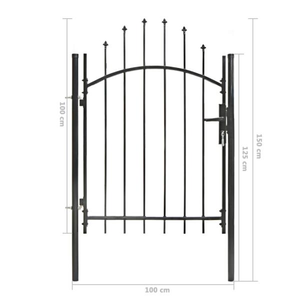 Gartentor Woerden Stahl 1x1 m Schwarz