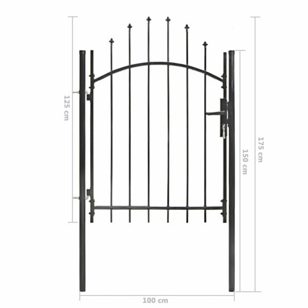 Gartentor Woerden Stahl 1x1,25 m Schwarz