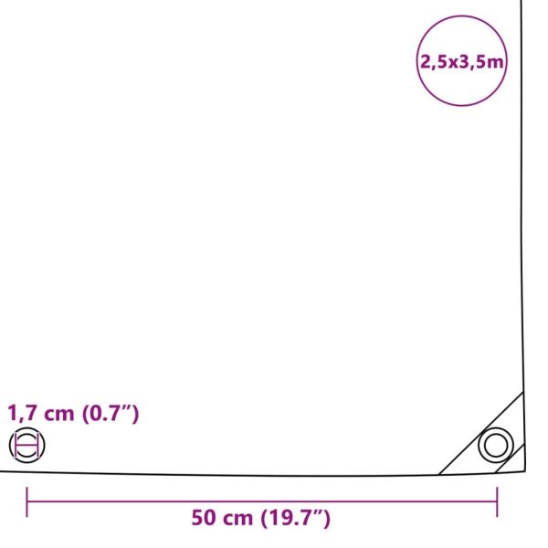 Abdeckplane 650 g/m² 2,5 x 3,5 m Weiß