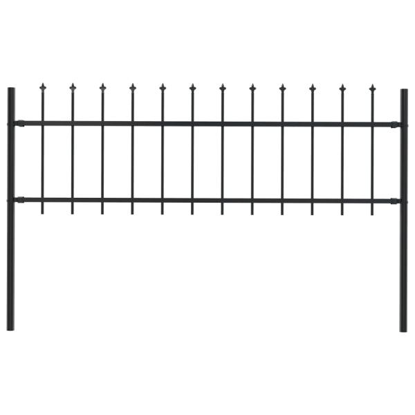ARDEBO.de - Gartenzaun Woerden mit Speerspitze Stahl 181 x 60 cm Schwarz