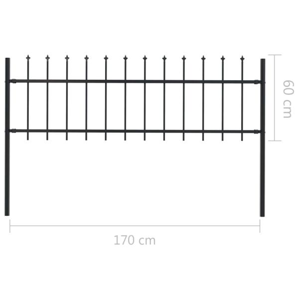 Gartenzaun Woerden mit Speerspitze Stahl 181 x 60 cm Schwarz