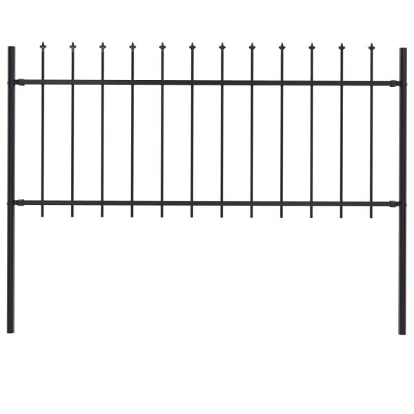 ARDEBO.de - Gartenzaun Woerden mit Speerspitze Stahl 181 x 80 cm Schwarz