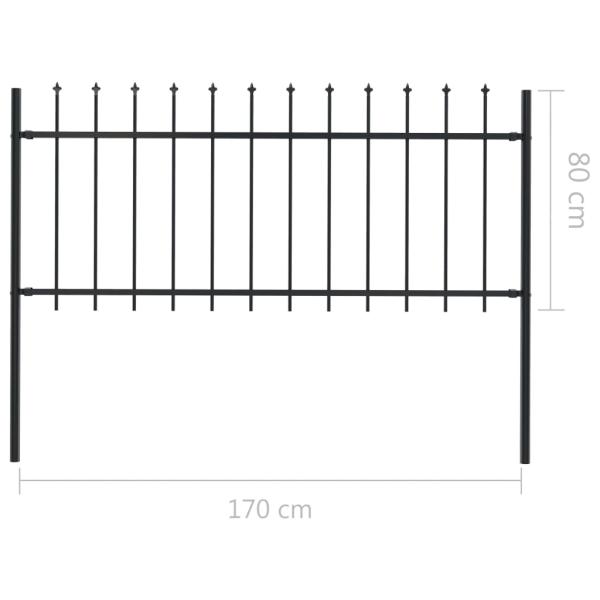 Gartenzaun Woerden mit Speerspitze Stahl 181 x 80 cm Schwarz