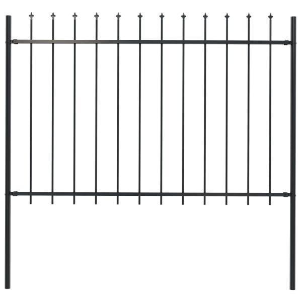 ARDEBO.de - Gartenzaun Woerden mit Speerspitze Stahl 181 x 120 cm Schwarz