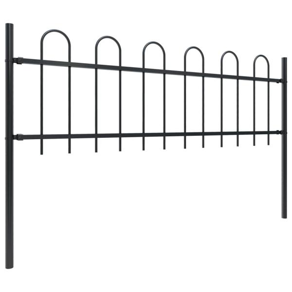 Gartenzaun BOXTEL mit Bügelaufsatz Stahl 181 x 60 cm Schwarz