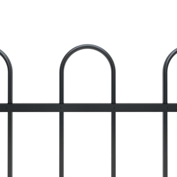 Gartenzaun BOXTEL mit Bügelaufsatz Stahl 181 x 80 cm Schwarz