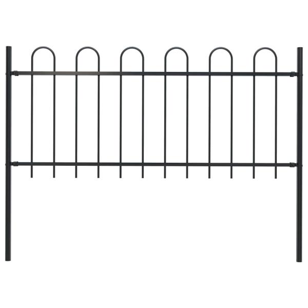 ARDEBO.de - Gartenzaun BOXTEL mit Bügelaufsatz Stahl 181 x 100 cm Schwarz