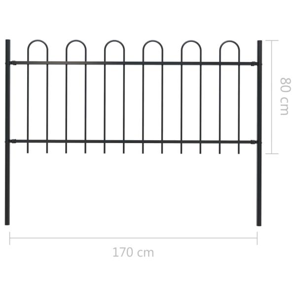 Gartenzaun BOXTEL mit Bügelaufsatz Stahl 181 x 100 cm Schwarz