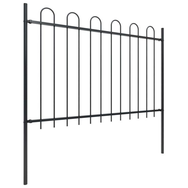 Gartenzaun BOXTEL mit Bügelaufsatz Stahl 181 x 120 cm Schwarz