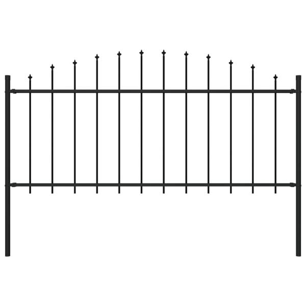 ARDEBO.de - Gartenzaun Woerden mit Speerspitze Stahl 170 x 75 cm Schwarz