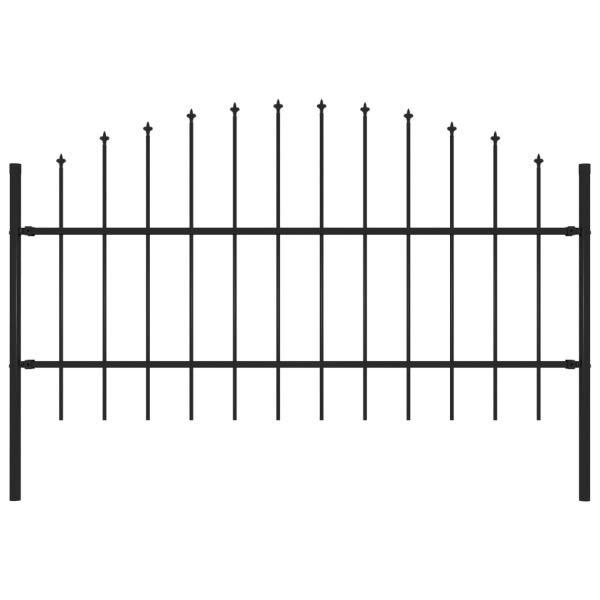 ARDEBO.de - Gartenzaun Woerden mit Speerspitze Stahl 170 x 100 cm Schwarz