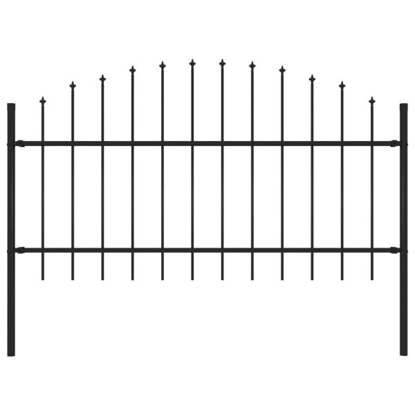 ARDEBO.de - Gartenzaun Woerden mit Speerspitze Stahl 170 x 125 cm Schwarz