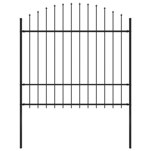 ARDEBO.de - Gartenzaun Woerden mit Speerspitze Stahl 170 x 175 cm Schwarz