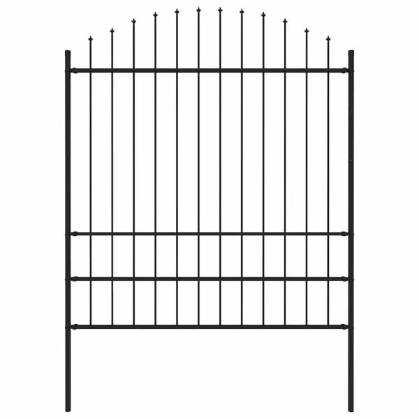 ARDEBO.de - Gartenzaun Woerden mit Speerspitze Stahl 170 x 200 cm Schwarz