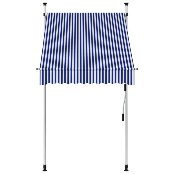 Markise Einziehbar Handbetrieben 100 cm Blau/Weiß Gestreift
