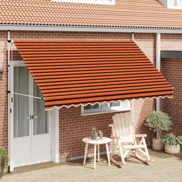 ARDEBO.de - Einziehbare Markise Handbetrieben 350 cm Orange und Braun