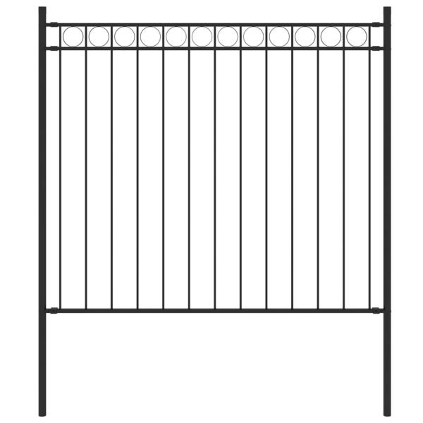 ARDEBO.de - Gartenzaun ASSEN Stahl 1,7 x 0,8 m Schwarz