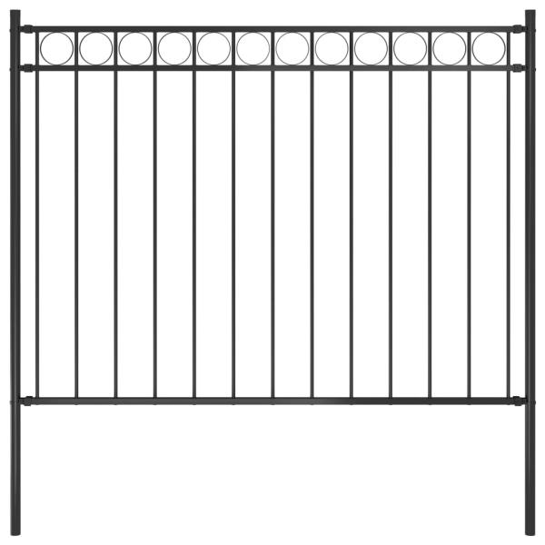 ARDEBO.de - Gartenzaun ASSEN Stahl 1,7 x 1,2 m Schwarz