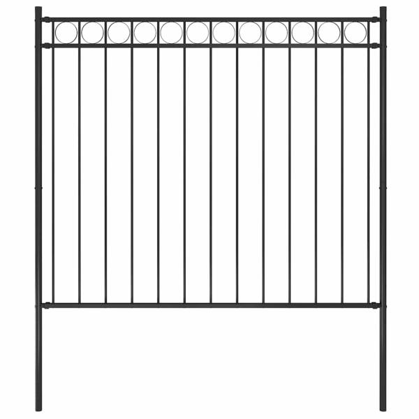 ARDEBO.de - Gartenzaun ASSEN Stahl 1,7 x 1,5 m Schwarz