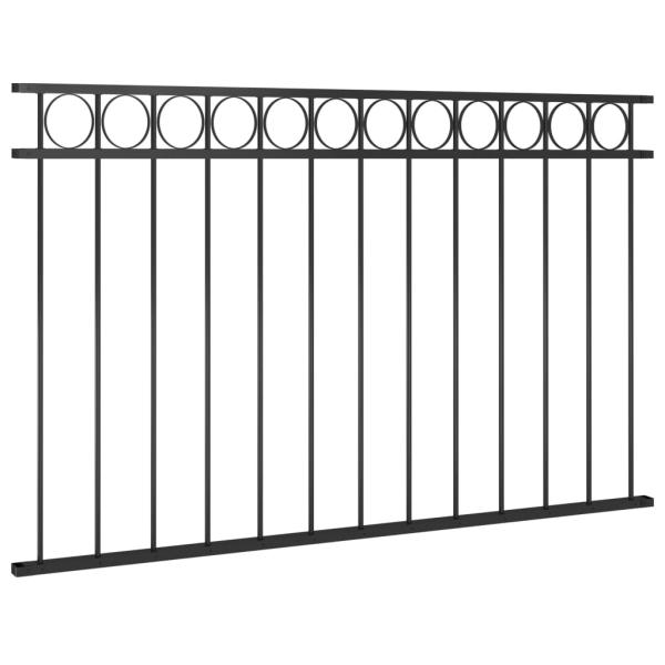 Zaunelement ASSEN Stahl 1,7 x 0,8 m Schwarz