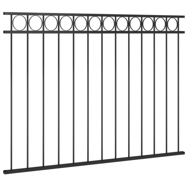 Zaunelement ASSEN Stahl 1,7 x 1,2 m Schwarz