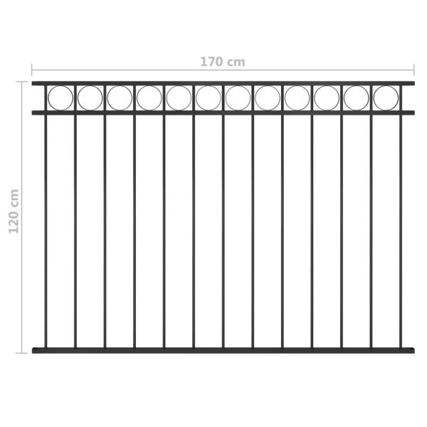Zaunelement ASSEN Stahl 1,7 x 1,2 m Schwarz