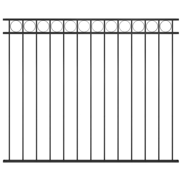 ARDEBO.de - Zaunelement ASSEN Stahl 1,7 x 1,5 m Schwarz
