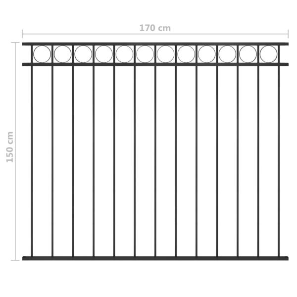 Zaunelement ASSEN Stahl 1,7 x 1,5 m Schwarz