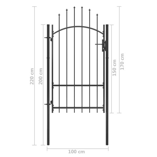 Gartentor Woerden Stahl 1x1,7 m Schwarz