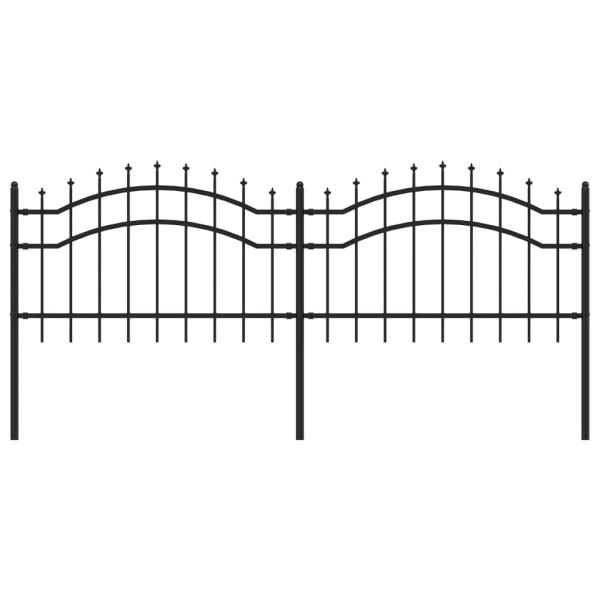 Gartenzaun Woerden mit Speerspitze Schwarz 240 x 75 cm Stahl