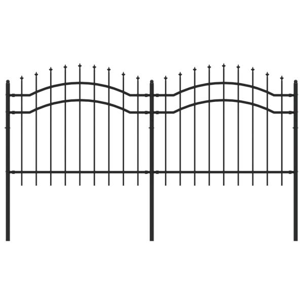 Gartenzaun Woerden mit Speerspitze Schwarz 240 x 100 cm Stahl