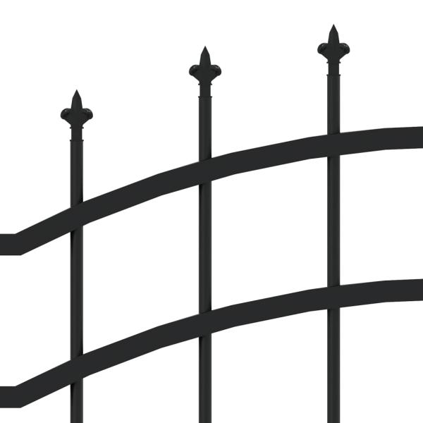 Gartenzaun Woerden mit Speerspitze Schwarz 240 x 100 cm Stahl