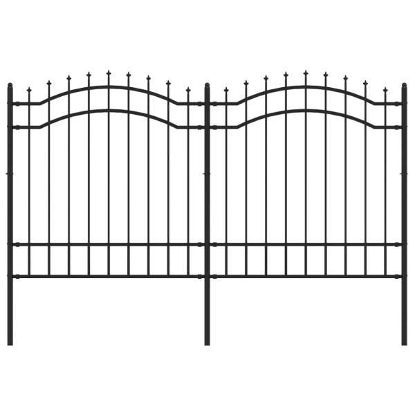 Gartenzaun Woerden mit Speerspitze Schwarz 240 x 125 cm Stahl