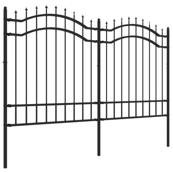 Gartenzaun Woerden mit Speerspitze Schwarz 240 x 125 cm Stahl