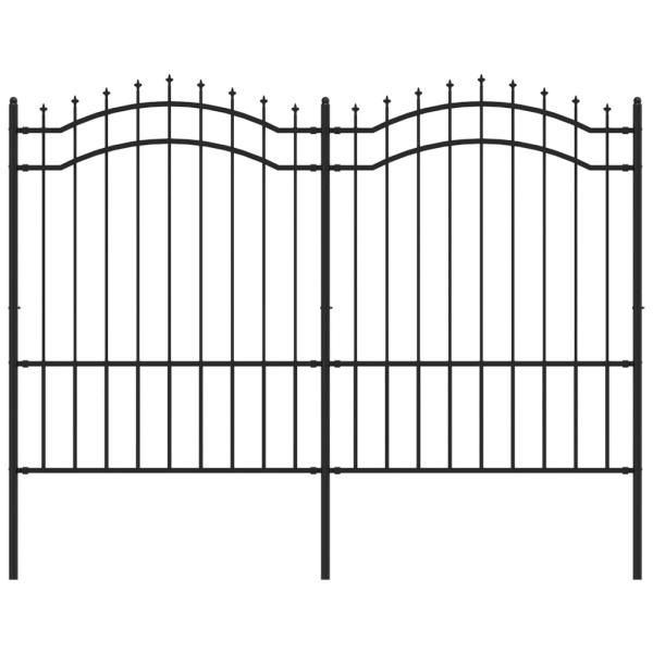 Gartenzaun Woerden mit Speerspitze Schwarz 240 x 150 cm Stahl