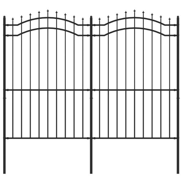 Gartenzaun Woerden mit Speerspitze Schwarz 240 x 175 cm Stahl